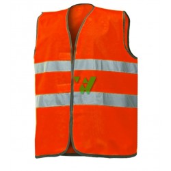 CHALECO AV BANDAS COSIDAS NARANJA FLUOR