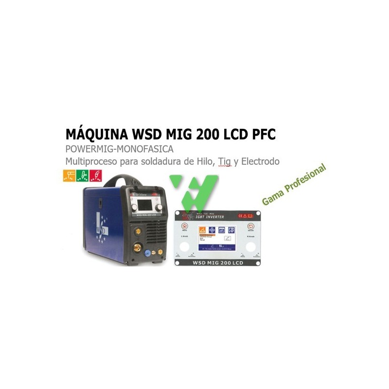 MAQUINA WSD MIG 200 LCD PFC SYNERGIC ¡
