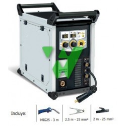 MAQUINA SOLDAR MULTIWELD WSD PRO 220M MIG / MMA
+ ANTORCHA MIG25 - 3 m
+ PINZA MASA 2.5 m - 25 mm²
+ PIBZA PORTA ELECTRODOS 2